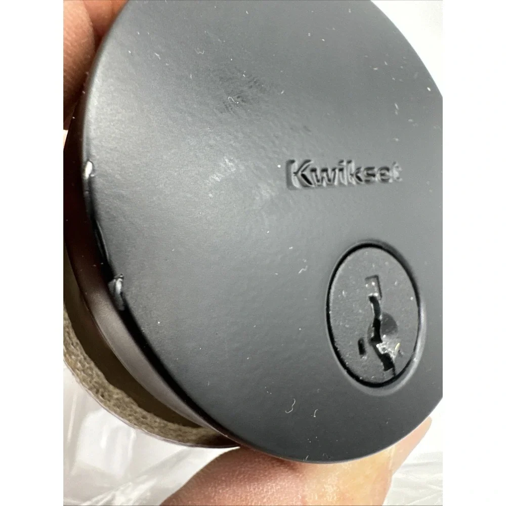 Kwikset  matte  Black Round Single Cylinder Deadbolt 92580-020‎ low profile